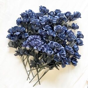 Elegant Blue Artificial Flower Decor Stems